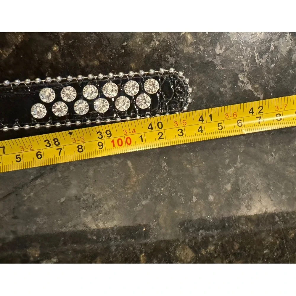 B.B. Simon Crystal Rhinestone‎ Studded Belt Women's Medium Western Bling Cowgirl